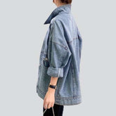 Chaqueta vaquera oversize blanqueada para mujer